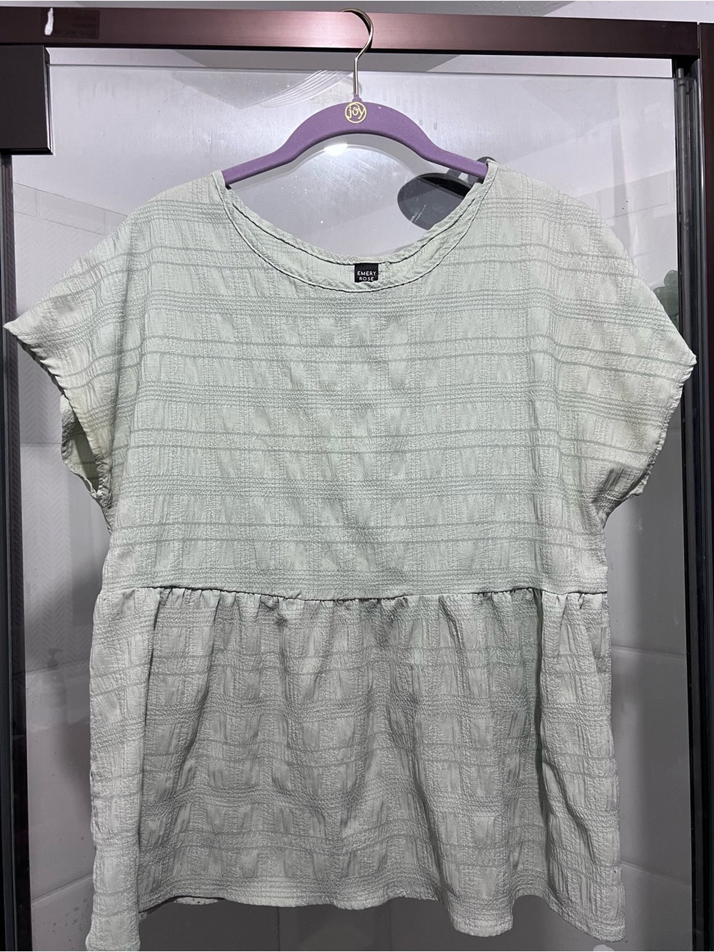 Emerson Fry Light Mint Textured Peplum Tunic